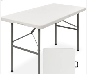 Portable Folding Plastic Dining Table w/ Handle, Lock - 4ft