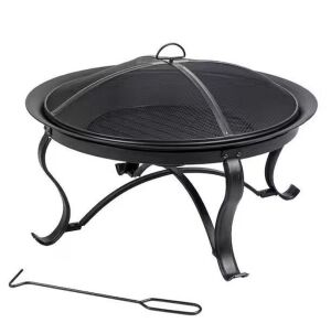 Hampton Bay Sadler 30 in. x 19 in. Round Steel Wood Burning Fire Pit in Rubbed Bronze 