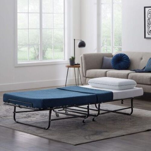 Lucid Rollaway Folding Guest Bed with 4 Inch Memory Foam Mattress, Cot Size Bed&nbsp;