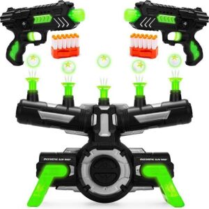 Glow-in-the-Dark Floating Target & Blaster Set w/ 24 Darts, 20 Targets 