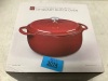 Cast-Iron Dutch Oven Kitchen Cookware w/ Enamel, Handles - 7.5qt - 2