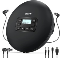 HOTT CD204 Portable CD Player&nbsp;with Headphones, Anti-Skip/Shockproof - New&nbsp;