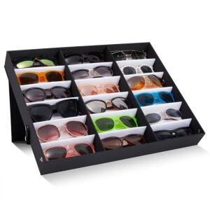 Juvale 18 Slot Sunglass Organizer, Display Case, 18.7 x 14.9 x 2.4in 