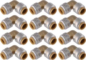 SharkBite Max 1/2 Inch 90 Degree Elbow, Push to Connect Brass Plumbing Fitting, 24 Pack 