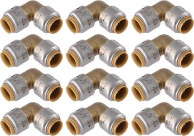 SharkBite Max 1/2 Inch 90 Degree Elbow, Push to Connect Brass Plumbing Fitting, 24 Pack 