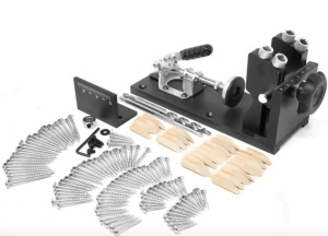 WEN WA1527 Metal Pocket Hole Jig Kit with L-Base, Step Drill Bit, and Self-Tapping Screws
