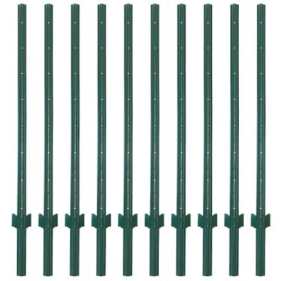 LADECH 7 Feet Sturdy Duty Metal U Fence Post, 10 Pack 