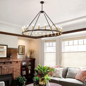 Wagon Wheel Chandelier 24 Light 50 inch