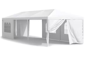 10 ft. x 30 ft. White Outdoor Gazebo Wedding Party Tent with Removable Sidewalls cosmetic damage 