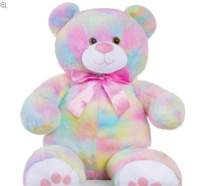 Giant Plush Teddy Bear Stuffed Animal w/ Bow Tie, Paw Prints - 35in
