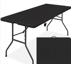 Portable Folding Plastic Dining Table w/ Handle, Lock - 6ft