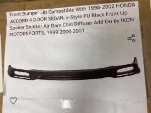 Front Bumper Lip, E-Commerce Return