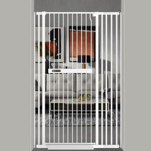 WAOWAO 61.02" Extra Tall 36.22-39.37" Wide Pressure Mounted Walk Through Swing Auto Close Safety Gate