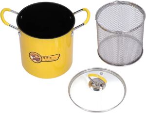 Mini Stainless Steel Fry Pot with Lid and Basket 