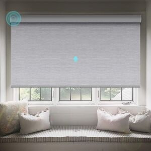 Canisteo Motorized Blinds with Remote, Grey, 70" x 72" 