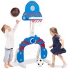 3-in-1 Toddler Basketball Hoop Sports Activity Center Play Set 19.7"(L) x 20.8"(W) x 39-48"(H)