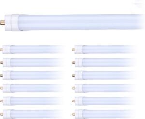 TRLIFE T8 8FT LED Bulbs 45W 5000K Daylight White FA8 Base, Frosted Cover, 5400Lumens, Dual-End Powered, 12Pack