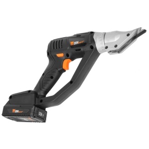 WEN 20314 20V Max Cordless Variable Speed Swivel Head Electric Metal Shear with 2Ah Lithium Ion Battery and Charger 