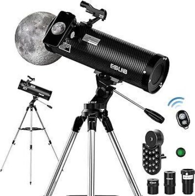 ESSLNB Astronomical Reflector Telescopes 114AZ Mount with Shutter Control and Steel Tripod 500mm 