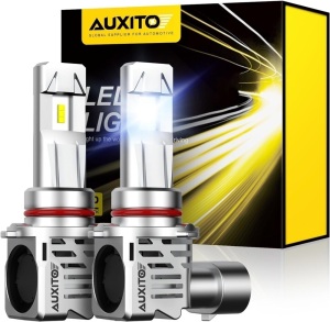 AUXITO 9005 HB3 LED Bulb, 15000 Lumens 400% High Brightness, 6500K Cool White, Direct Installation Fog Light Bulbs Plug and Play, Pack of 2