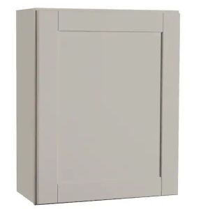 Hampton Bay Shaker 24 in. W x 12 in. D x 30 in. H Assembled Wall Kitchen Cabinet in Dove Gray 