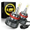 Mini-Sized H11 LED Bulbs Forward High Beam and Low Beam 80W 16,000LM High Bright with Cooling Fan