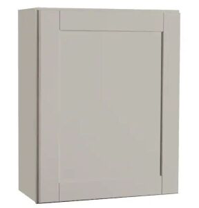 Hampton Bay Shaker 24 in. W x 12 in. D x 30 in. H Assembled Wall Kitchen Cabinet in Dove Gray 