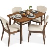 5-Piece Wooden Mid-Century Modern Dining Set w/ 4 Chairs, Padded Seat & Back 47.25"(L) x 29.5"(W) x 29.5"(H)