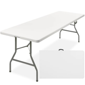 Portable Folding Plastic Dining Table w/ Handle, Lock - 8ft