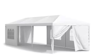 10 ft. x 30 ft. White Outdoor Gazebo Wedding Party Tent with Removable Sidewalls