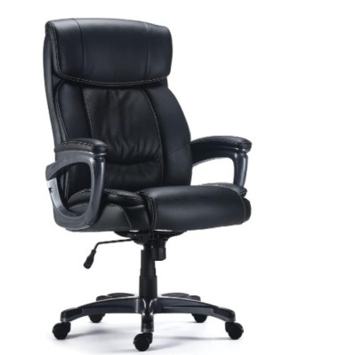 STAPLES Lockland Bonded Leather Big & Tall Managers Chair, Black (53235)