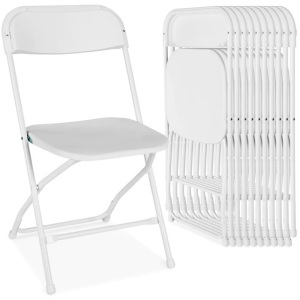 Set of 10 Folding Stacking Plastic Chairs w/ Non-Slip Feet17.5"(L) x 17.5"(W) x 31.5"(H