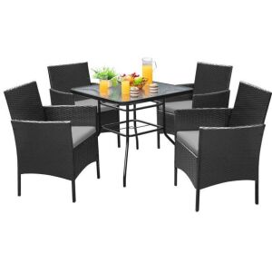 Gray Wicker Patio Dining Chairs, Set of 4 - No Table