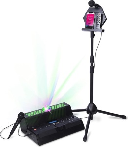 Singsation Karaoke Machine, Main Stage All-In-One Premium Party System w/Vocal, Sound & Light Effects, Two Mics & Sound System - New 