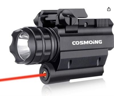 Rail Mounted Pistol Red Laser Light Combo (Laser Sight Combo) & 600 Lumen Strobe Pistol Flashlight Rail Mount Gun Flashlight with Quick Release for Pistols Handguns,Gun Light,Pistol,Rifles