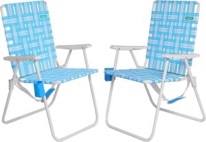 SunnyFeel Folding Lightweight Lawn Chair, Set of 2 