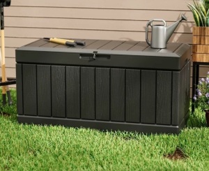 Homall 82 Gallon Outdoor Storage in Resin Deck Box 45.66in Width Lockable Deck Box, Black