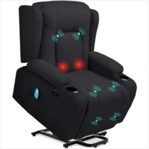 Electric Power Lift Recliner Massage Chair w/ Heat, USB Port, Cupholders