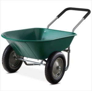 Dual-Wheel Wheelbarrow Garden Cart