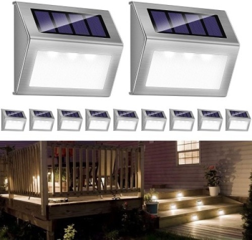 Lot of (2)&nbsp;iThird LED Solar Powered Deck Stair Lights&nbsp;Auto ON/Off Weatherproof, 12 Pack - New&nbsp;