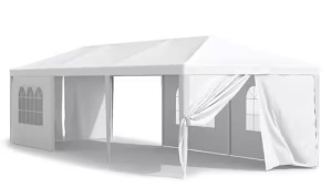 10 ft. x 30 ft. White Outdoor Gazebo Wedding Party Tent with Removable Sidewalls