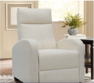 Single Recliner Thick Padded Push Back Fabric Recliner 