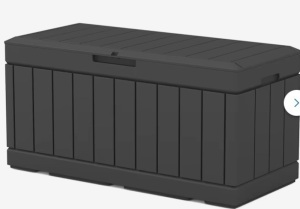 Patiowell 46.4-in L x 20.8-in 82-Gallons Black Plastic Deck Box