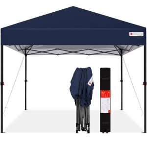 One-Person Setup Instant Pop Up Canopy w/ Case, 4 Weight Bags - 10x10ft