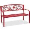 50in Steel Outdoor Patio Garden Park Bench 