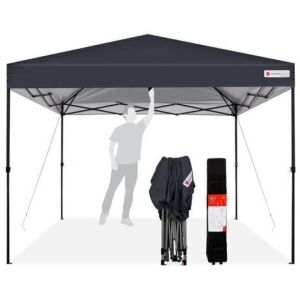 One-Person Setup Instant Pop Up Canopy w/ Case, 4 Weight Bags, 10x10ft, Grey 