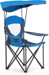 ALPHA CAMP Camp Chair with Shade Canopy Folding Camping Chair with Cup Holder and Carry Bag for Outdoor Camping Hiking Beach, Heavy Duty 300 LBS, Royal Blue