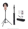 Klvied Reinforced Wig Stand Tripod Mannequin Head Stand, Adjustable Holder for Cosmetology Hairdressing Training with T-with Caps, T-Pins, Comb, Hair Clip, Carrying Bag