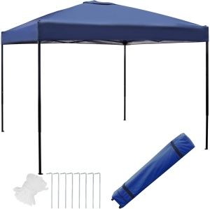 Blissun 10 x 10 Ft Outdoor Portable Pop-Up Canopy Tent with Roller Bag (Blue)