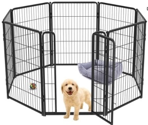 FXW Homeplus Dog Playpen Designed for Indoor Use, 40" Height for Large Dogs 8 panels-black